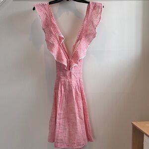 Free People Red and White Striped Crossed Back Dress